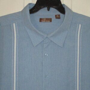 Cafe Luna Mens S/S Powder Blue Mexican Wedding Retro Hawaiian Shirt NWOT - 3XL